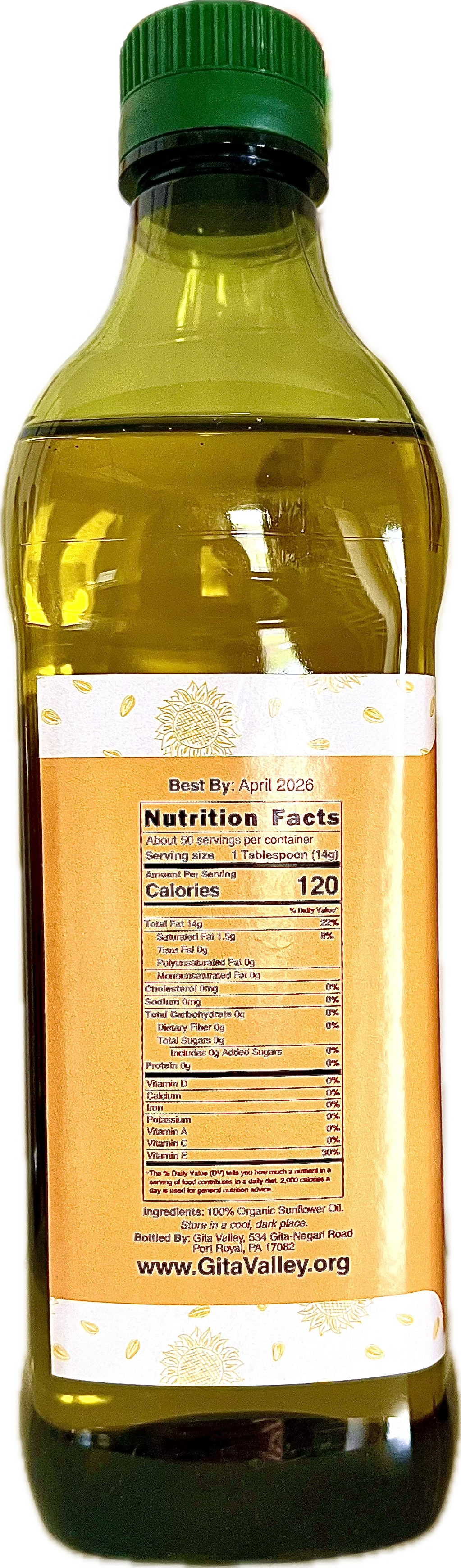 Organic Sunflower Oil - 25 fl.oz (750ml)